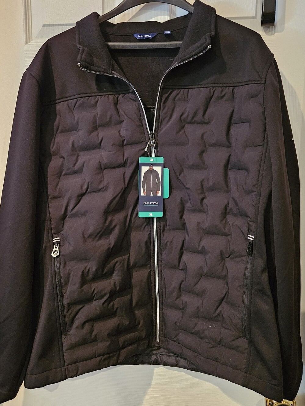 Nautica Men's Black Quilted Full-Zip Performance Jacket XL